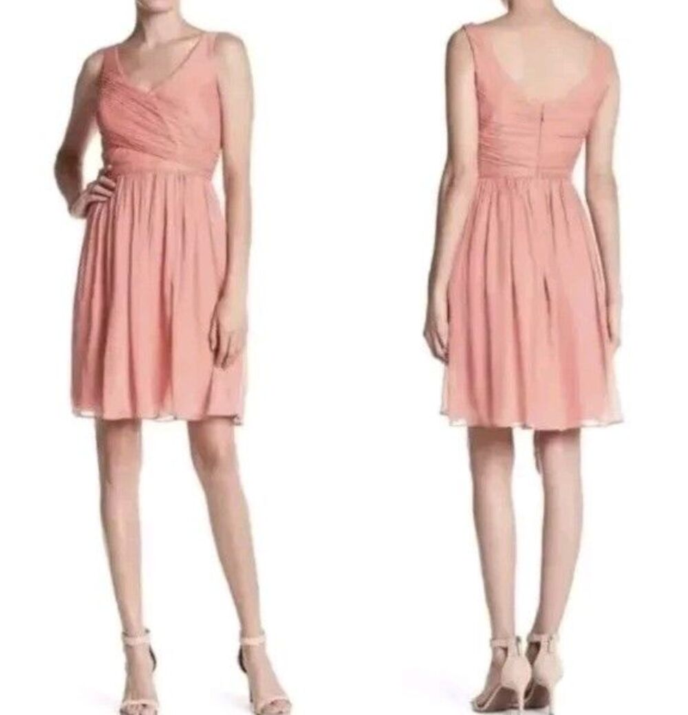 J.Crew Heidi Silk Chiffon Pink Mini Dress Sz 4 Formal Wedding Prom Valentines